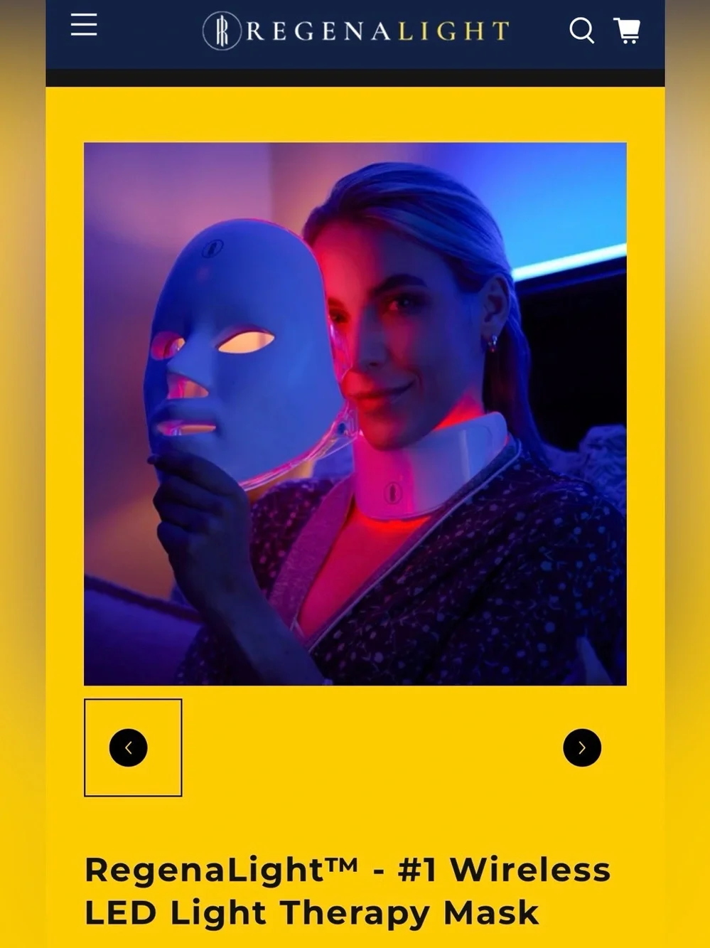LED Light Therapy Face Mask - White by